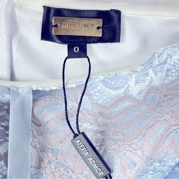 Alexia Admor Women's Blue Lace Off-Shoulder Midi Dress Bell Sleeves sz 0 - Picture 9 of 10